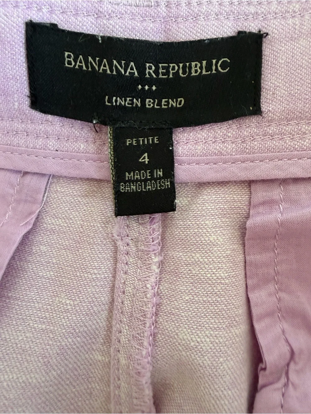 Banana Republic Linen Blend Wide Leg Pants Petite 4 Lavender Resort Coastal - Picture 4 of 9